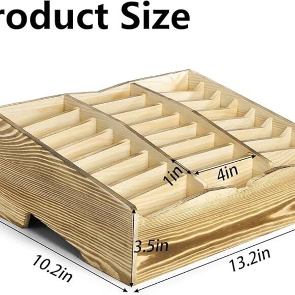 24 Grid Wooden Cell Phones Holder Caddy Storage Box Desktop Organizer Box - Picture 1 of 10